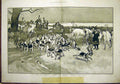 Old Antique Print Knnowles Lady Carriage Hunt Sketch Hounds Gnomes Aris