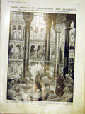 Original Old Antique Print Mosque Prison-House Lazaretto Shrine Christendom 1912
