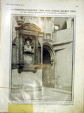 Original Old Antique Print Christmas Martyr Canterbury Cathedral 1912 20th