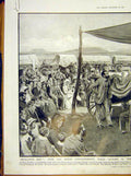 Original Old Antique Print Dingaan Boers Dadd Africa Zulus Lea 1912 20th