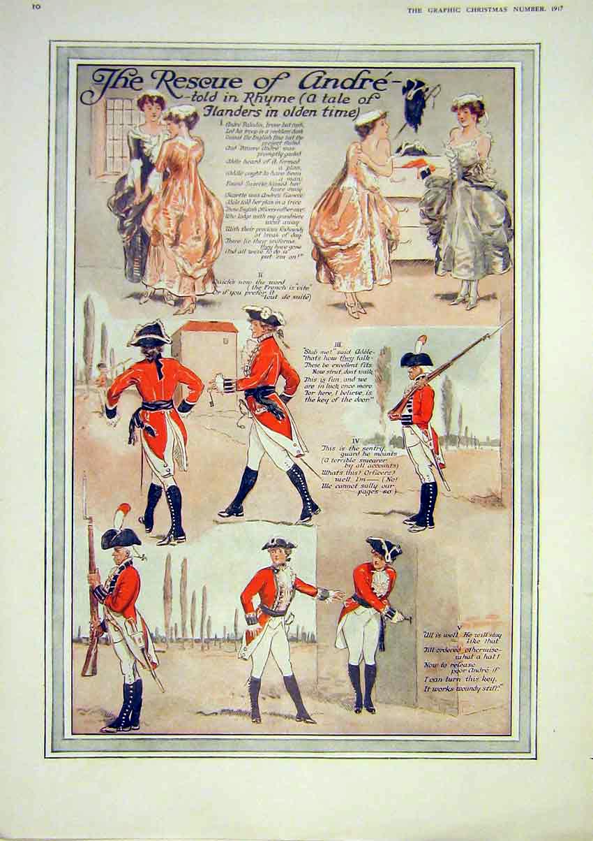 Original Old Vintage Print Sketch Flanders Rhyme Tale Artist Girl Spence 1917