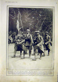 Old Vintage Print Military Medal French Regiment Troops Highlanders 1917 20th