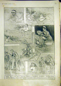 Original Old Vintage Print Sier Hospital Sketches Farnshaw 1917 20th Century