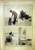 Original Old Vintage Print Sinai Air-Bombs Sea-Mines Engineers Bomb 1917 20th