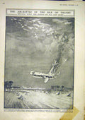 Original Old Vintage Print Air-Battle Isle Thanet Gotha Savoia Map Italy 1917