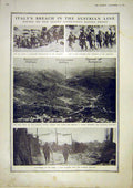 Original Old Antique Print Italian Carso Austrian Artillery Flanders Meuse War