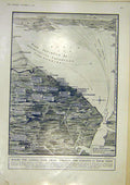 Original Old Vintage Print Gotha Map Morrell Royal Naval Air Arras Rheims 1917