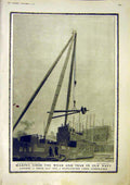 Original Old Vintage Print Navy Tripod Mast Battle-Cruiser Construction 1917
