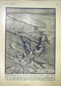 Original Old Vintage Print Boche Bulwark Morrell Map War British Line 1917 20th