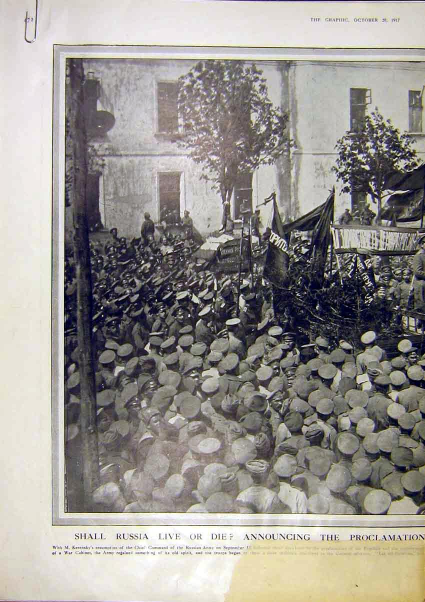 Original Old Vintage Print Kerensky Revolution Siers Galicia Army Order 1917