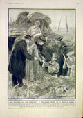 Original Old Vintage Print Refugee Home Ruins French Farmers 1917 War 20th