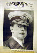 Original Old Vintage Print Commander-In-Chief Beatty Portrait Grand Fleet 1917