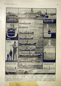 Original Old Vintage Print Navy First Lord Speech Diagram Geddes War 1917 20th
