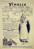 Original Old Vintage Print Vinolia Royal Cream Woman Toilet Nurse Advert 1917