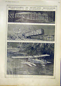 Original Old Vintage Print Mesopotamia Seaplane Machine Chrysalis Butterfly 1917