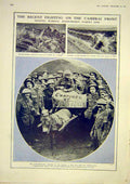 Original Old Antique Print Atkins Picklehaube Cambrai Hindenburg Submarine Navy