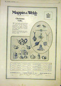 Original Old Vintage Print Mappin Webb Advert Christmas Gifts 1917 20th Century