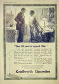 Original Old Vintage Print Advert Kenilworth Cigarettes Cope Bros 1917 20th