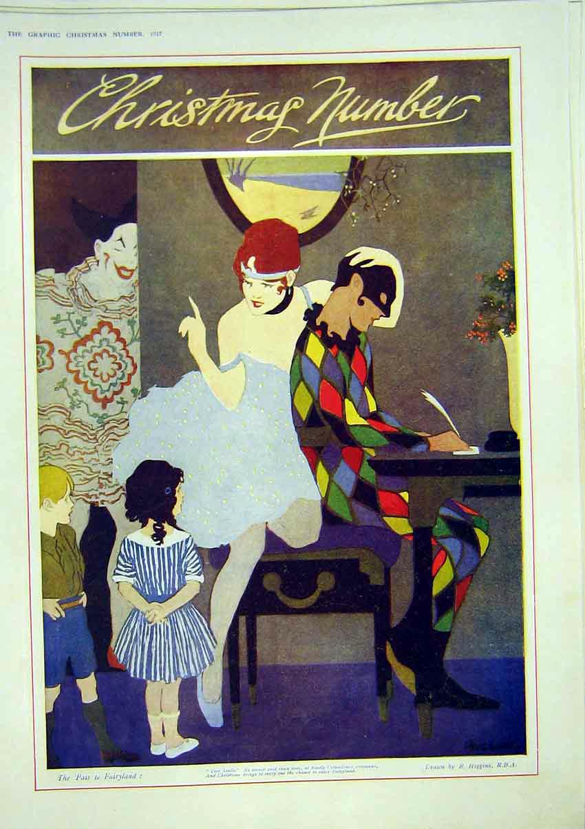 Original Old Vintage Print Fairyland Pass Higgins Children Fairy 1917 20th