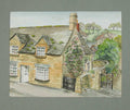 Original Old Vintage Print C1980 M Smart Water-Colour Street House Windows Gate