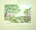 Original Old Vintage Print House Garden Flowers Bench C1980 M Smart Water-Colour