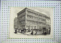 Original Old Antique Print 1856 Iron Glass Warehouse Glasgow Street Scene 19th