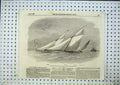 Old Antique Print Royal Thames Yacht Race Amazon Regent Chought Ship Boat