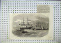 Old Antique Print Running Down Brigantine Virtue Resolute Kingstown 1856 19th