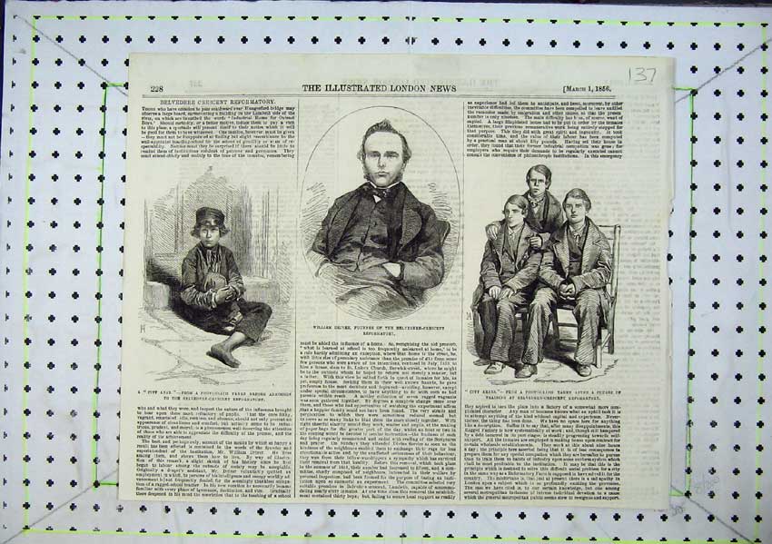 Old Antique Print City Arab Arabs William Driver Belvedere Crescent 1856 19th