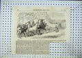 Original Old Antique Print Horse Racing Carnival Rome Horses Start Line 1856