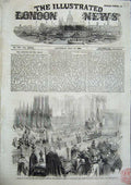 Original Old Antique Print Lord Auckland Thanksgiving Westminster Abbey 1856