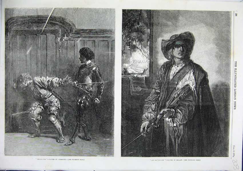 Old Antique Print Bravos Meissonier Art And Liberty Gallait 1856 Fine Art 19th