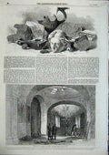 Original Old Antique Print Antiquities Sebastopol Vladimir Church Cemetery1856