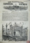 Old Antique Print Arrival French Troops Place De La Bastille Paris 1856 19th