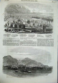Original Old Antique Print Burial Ground Cathcarts Hill Syra Archipelago 1856