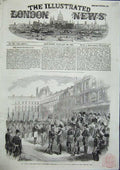 Original Old Antique Print Duke Cambridge Medal Ceremony Paris French Sier 1856