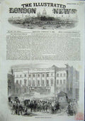 Original Old Antique Print The Edinburgh Election Signet Library 1856 Victorian