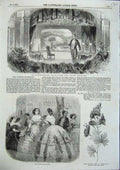 Old Antique Print Mr Woodin Entertains Olio Oddities Lakes Theatre 1856 19th