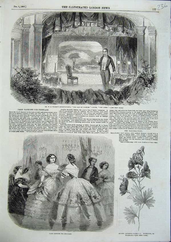 Old Antique Print Mr Woodin Entertains Olio Oddities Lakes Theatre 1856 19th