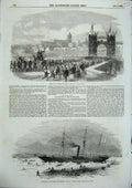 Old Antique Print Edmund Lyons Christchurch 1856 River Elbe Pollux Altona 19th