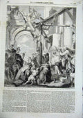 Original Old Antique Print The Adoration The Magi Paul Veronese Art 1856 19th