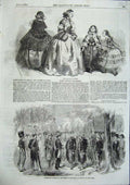 Old Antique Print Distribution Medals French Zouaves Paris Fashion 1856 19th