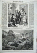 Original Old Antique Print Own Correspondent Hemsley 1856 Art Lynmouth Holland