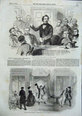 Old Antique Print Dulwich College Adelphi Theatre 1856 Evil Genius Play 19th