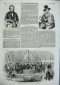 Original Old Antique Print Picco Sardinian Minstrel 1856 George Bidder Dublin