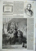 Old Antique Print Heinrich Heine 1856 Industrious Needlewoman Traver Art 19th