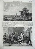 Original Old Antique Print Noon Day Rest Cuyp Parish Beadle Wilkie Art 1856