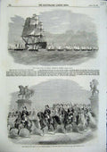 Old Antique Print 1856 Gun Boat Flottila Portland O'Reilly Orloff De Mars 19th