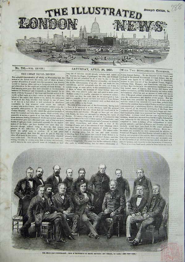 Old Antique Print Peace Plenipotentiaries 1856 Mayer Pierson Paris Photo 19th