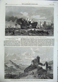 Original Old Antique Print 1856 Art Indiaman Andrews St Valerie Sion Stansfield